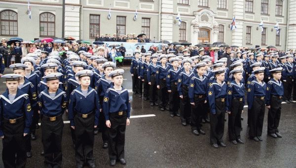 На построении