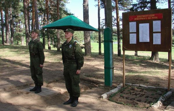 На построении