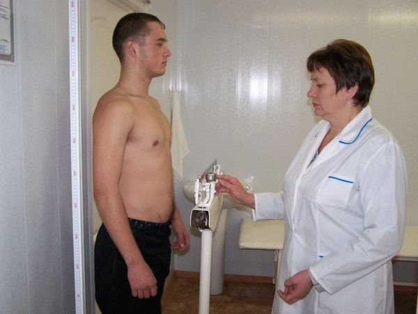Взвешивание в военкомате